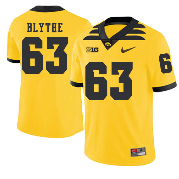 2019 Men #63 Austin Blythe Iowa Hawkeyes College Football Alternate Jerseys Sale-Gold